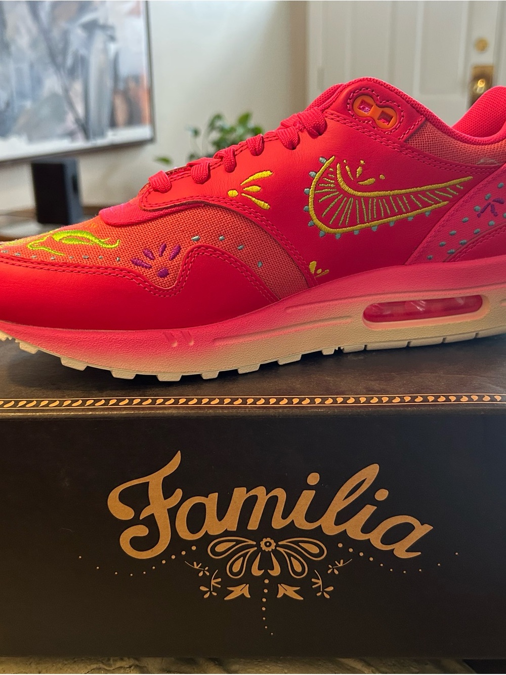 Nike Women’s Bright Red Embroidered Air Max Sneaker